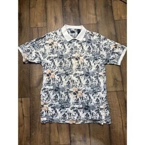 Eagle Men's Floral Hawaii All Over Print Short Sleeve Polo Shirt Size XL